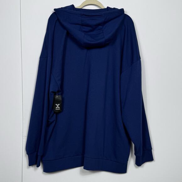 Xersion 2XL Big & Tall French Terry Hoodie Blue Depth Soft Touch NWT Streetwear - Picture 6 of 14